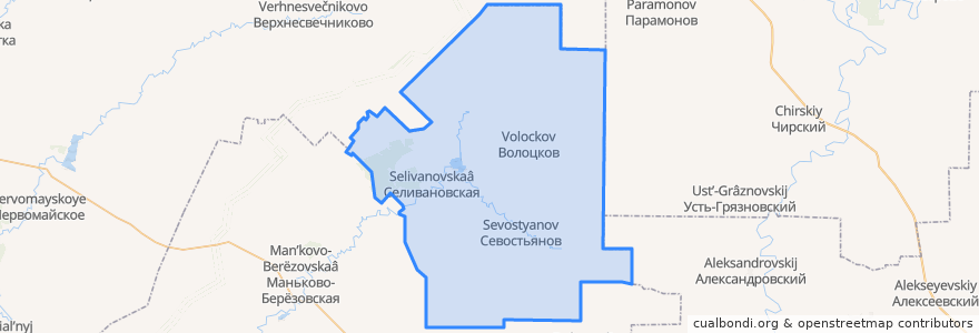 Mapa de ubicacion de Селивановское сельское поселение.