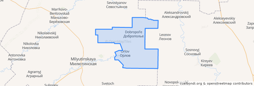 Mapa de ubicacion de Орловское сельское поселение.