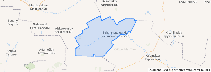 Mapa de ubicacion de Верхнечирское сельское поселение.