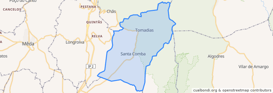 Mapa de ubicacion de Santa Comba.