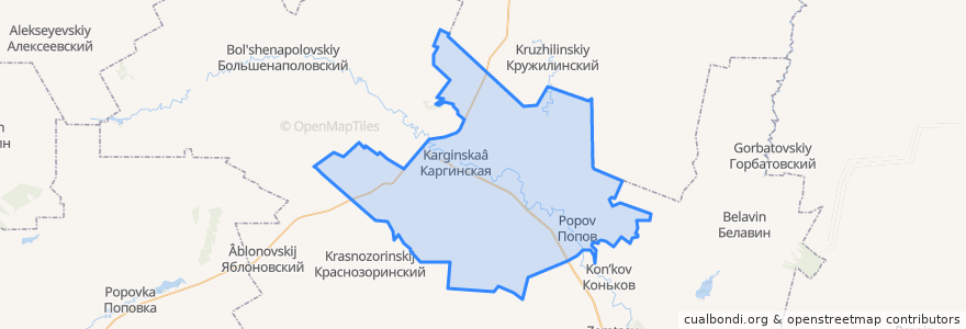 Mapa de ubicacion de Каргинское сельское поселение.