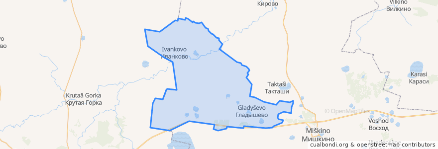 Mapa de ubicacion de Гладышевский сельсовет.