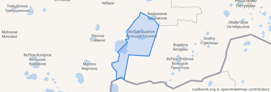 Mapa de ubicacion de Большегусиновский сельсовет.