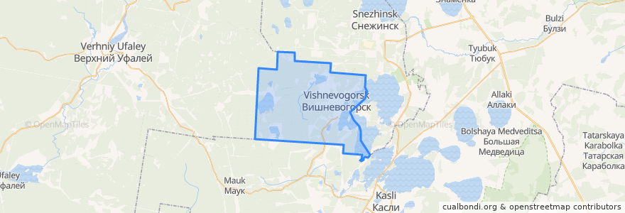 Mapa de ubicacion de Вишневогорское городское поселение.