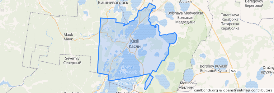 Mapa de ubicacion de Каслинское городское поселение.