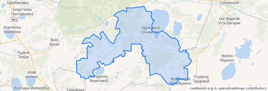 Mapa de ubicacion de Огневское сельское поселение.