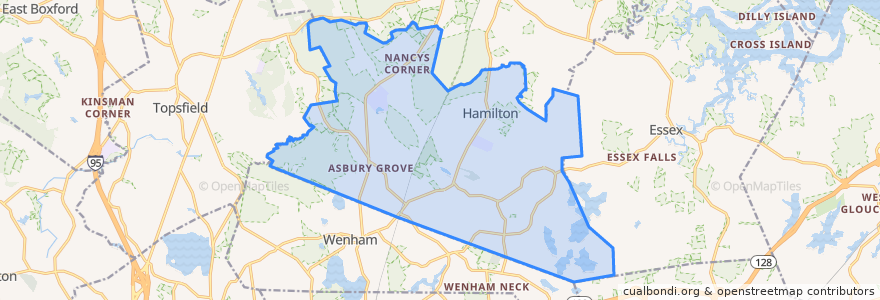 Mapa de ubicacion de Hamilton.