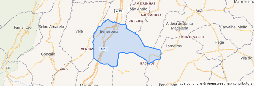 Mapa de ubicacion de Benespera.