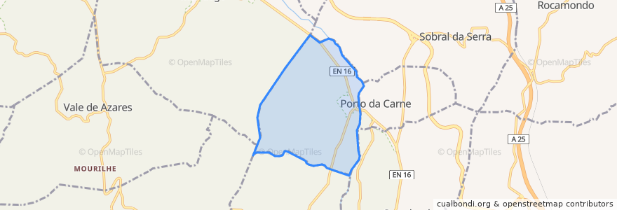 Mapa de ubicacion de Vila Cortês do Mondego.