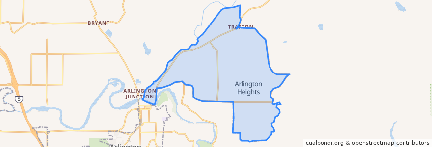Mapa de ubicacion de Arlington Heights.