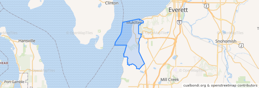 Mapa de ubicacion de Mukilteo.