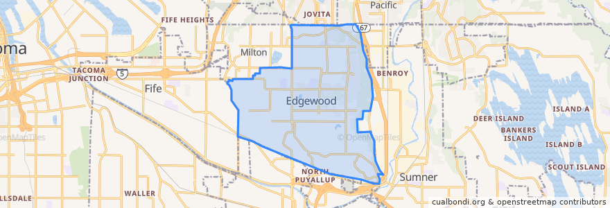 Mapa de ubicacion de Edgewood.