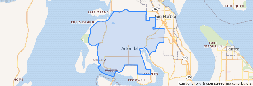 Mapa de ubicacion de Artondale.