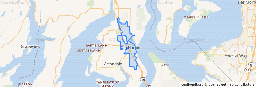 Mapa de ubicacion de Gig Harbor.