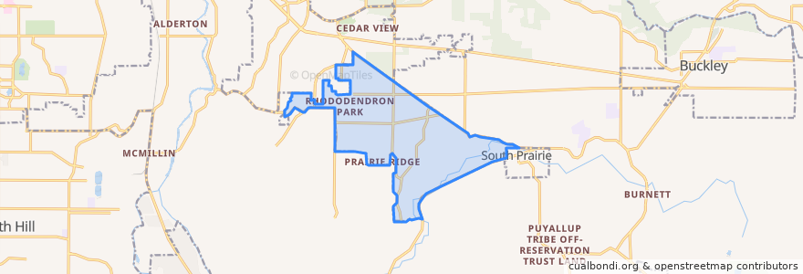 Mapa de ubicacion de Prairie Ridge.