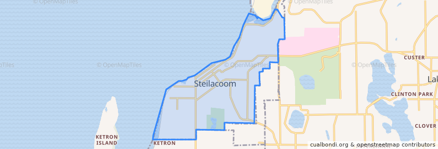 Mapa de ubicacion de Steilacoom.