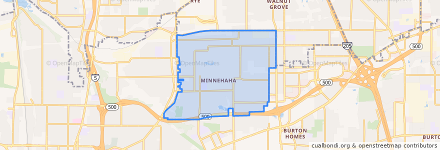 Mapa de ubicacion de Minnehaha.