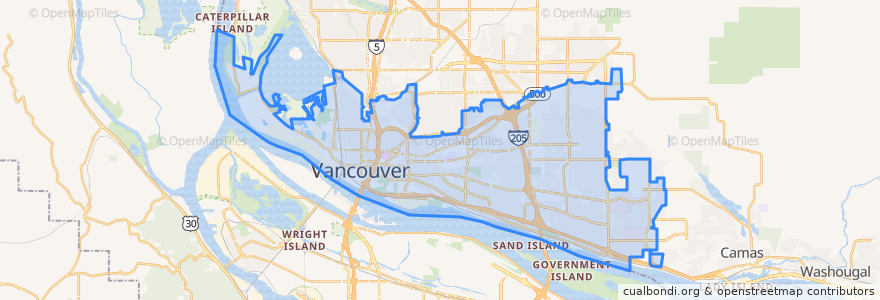 Mapa de ubicacion de Vancouver.