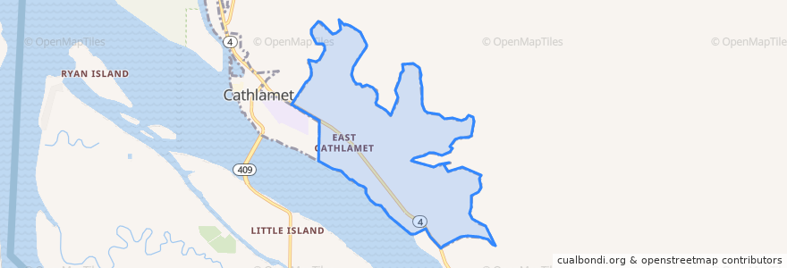 Mapa de ubicacion de East Cathlamet.