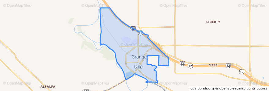 Mapa de ubicacion de Granger.