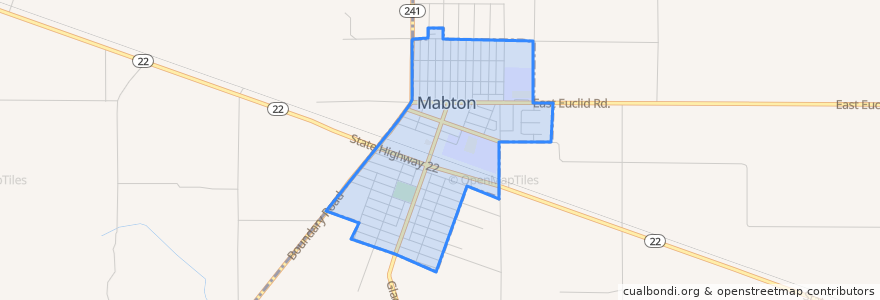 Mapa de ubicacion de Mabton.