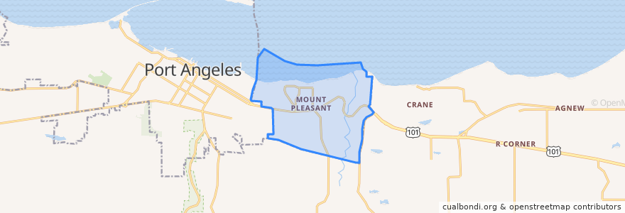 Mapa de ubicacion de Port Angeles East.