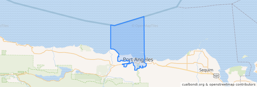 Mapa de ubicacion de Port Angeles.