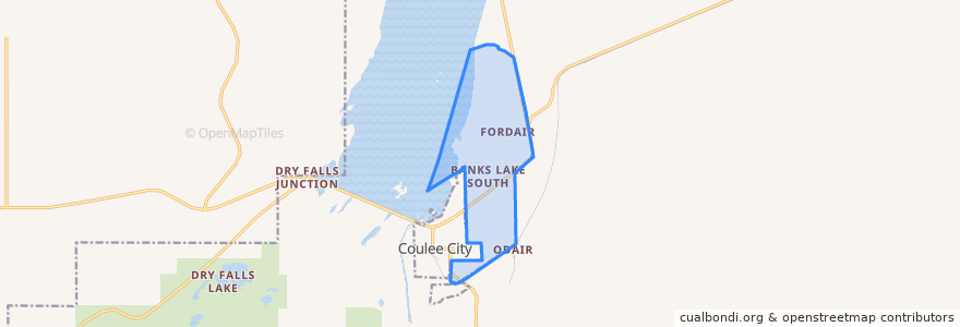 Mapa de ubicacion de Banks Lake South.