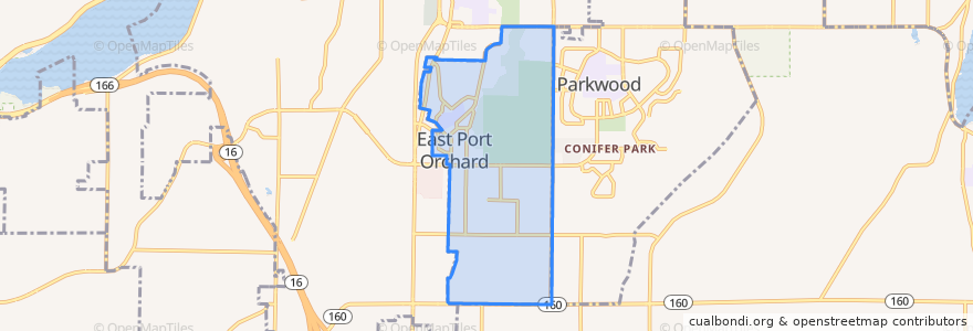 Mapa de ubicacion de East Port Orchard.