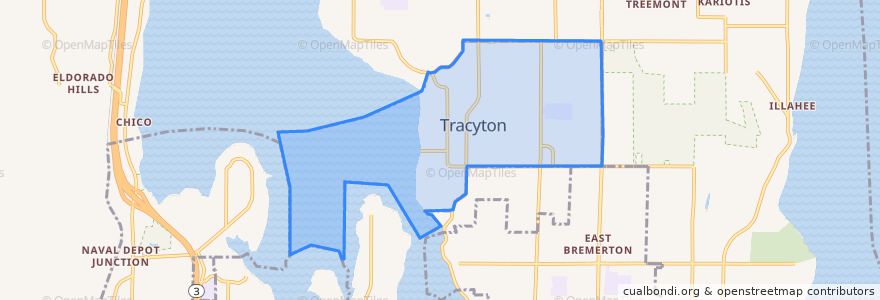 Mapa de ubicacion de Tracyton.