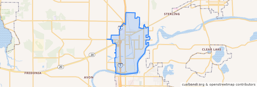 Mapa de ubicacion de Burlington.