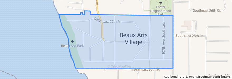 Mapa de ubicacion de Beaux Arts Village.