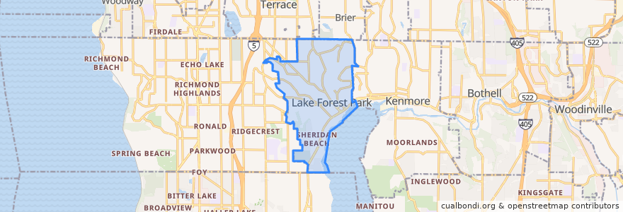 Mapa de ubicacion de Lake Forest Park.