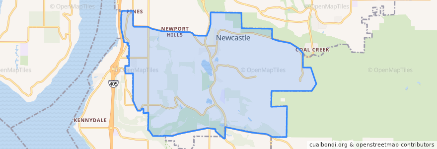 Mapa de ubicacion de Newcastle.