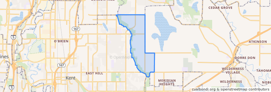 Mapa de ubicacion de East Hill-Meridian.