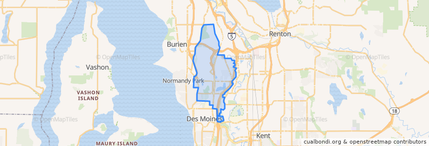 Mapa de ubicacion de SeaTac.