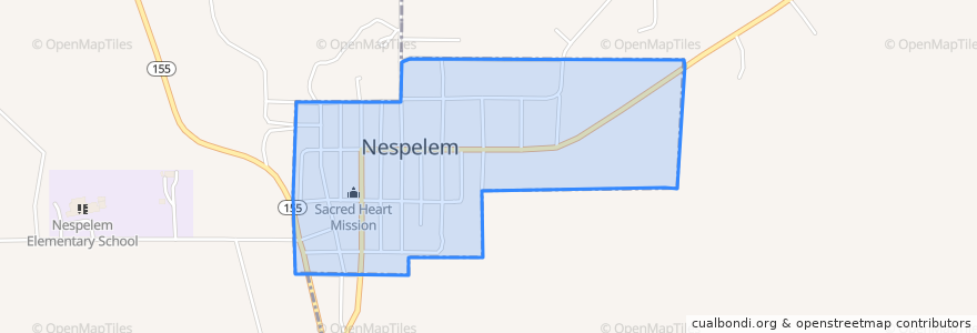 Mapa de ubicacion de Nespelem.