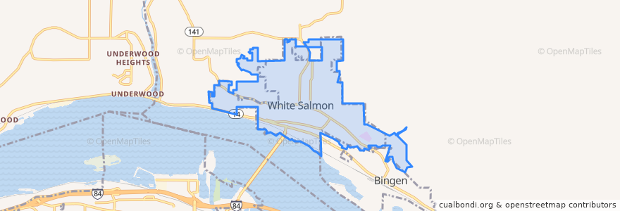 Mapa de ubicacion de White Salmon.