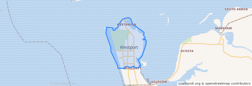 Mapa de ubicacion de Westport.