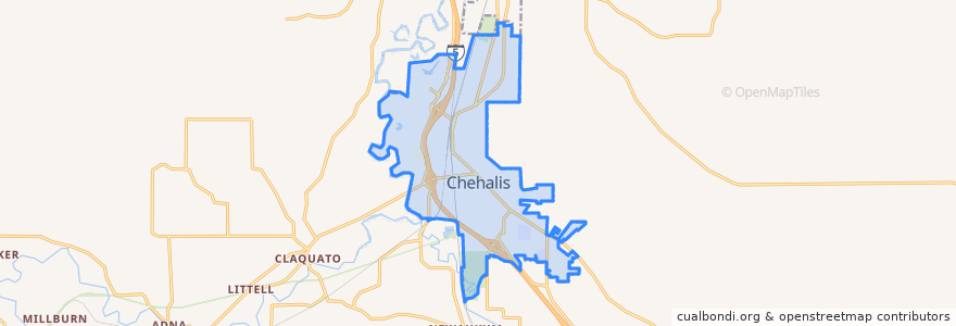 Mapa de ubicacion de Chehalis.