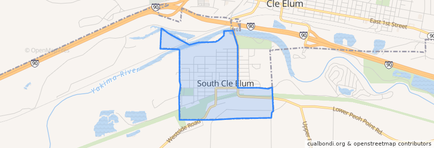 Mapa de ubicacion de South Cle Elum.