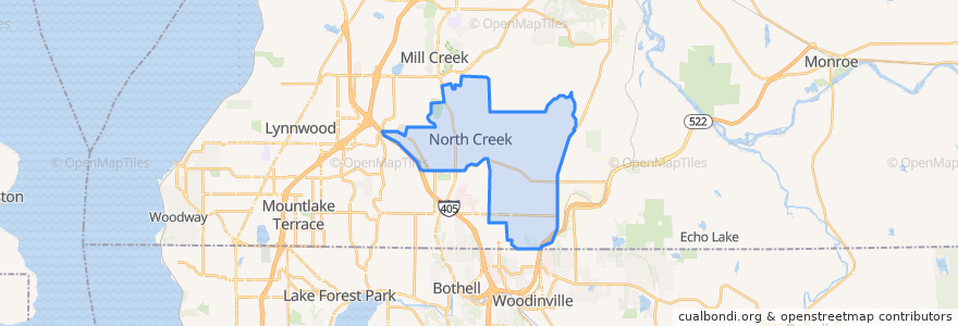 Mapa de ubicacion de North Creek.