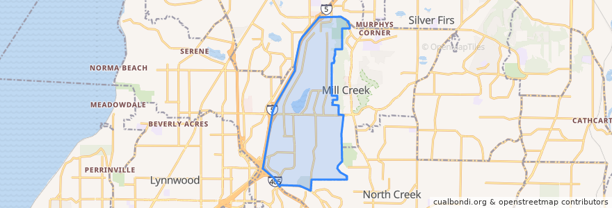 Mapa de ubicacion de Martha Lake.