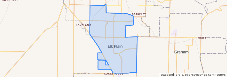 Mapa de ubicacion de Elk Plain.