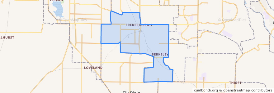Mapa de ubicacion de Frederickson.