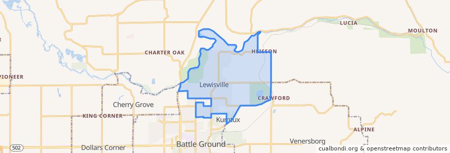 Mapa de ubicacion de Lewisville.