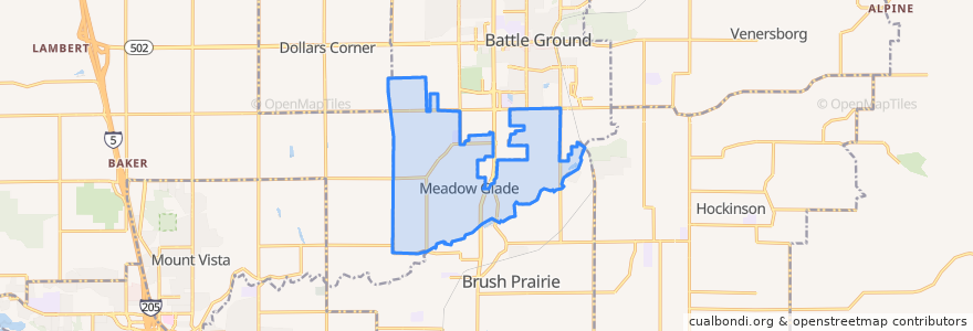 Mapa de ubicacion de Meadow Glade.