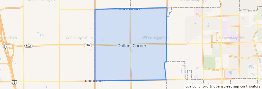 Mapa de ubicacion de Dollar Corner.