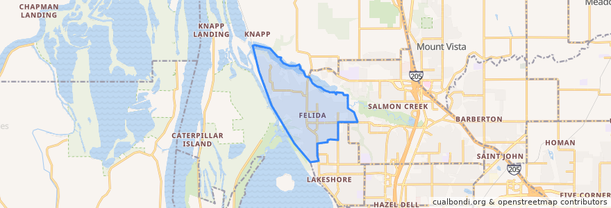 Mapa de ubicacion de Felida.