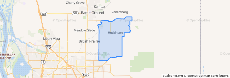 Mapa de ubicacion de Hockinson.
